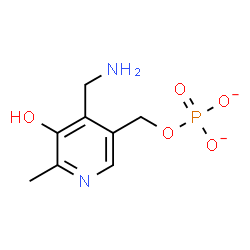 ChemSpider 2D Image | [4-(Aminomethyl)-5-hydroxy-6-methyl-3-pyridinyl]methyl phosphate | C8H11N2O5P