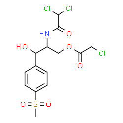 ChemSpider 2D Image | 2-[(Dichloroacetyl)amino]-3-hydroxy-3-[4-(methylsulfonyl)phenyl]propyl chloroacetate | C14H16Cl3NO6S