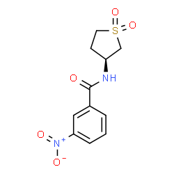 ChemSpider 2D Image | N-[(3S)-1,1-Dioxidotetrahydro-3-thiophenyl]-3-nitrobenzamide | C11H12N2O5S