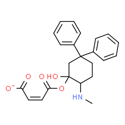 ChemSpider 2D Image | (2Z)-4-{[1-Hydroxy-2-(methylamino)-5,5-diphenylcyclohexyl]oxy}-4-oxo-2-butenoate | C23H24NO5