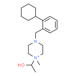 ChemSpider 2D Image | 4-(2-Cyclohexylbenzyl)-1-(1-hydroxyethyl)-1-methylpiperazin-1-ium | C20H33N2O