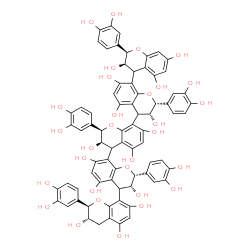 ChemSpider 2D Image | (2R,2'R,2''R,2'''R,2''''R,3R,3'R,3''R,3'''R,3''''S)-2,2',2'',2''',2''''-Pentakis(3,4-dihydroxyphenyl)-3,3',3'',3''',3'''',4,4',4'',4''',4''''-decahydro-2H,2'H,2''H,2'''H,2''''H-4,8':4',8'':4'',8''':4'
'',8''''-quinquechromene-3,3',3'',3''',3'''',5,5',5'',5''',5'''',7,7',7'',7''',7''''-pentadecol | C75H62O30