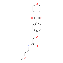 ChemSpider 2D Image | N-(2-Methoxyethyl)-2-[4-(4-morpholinylsulfonyl)phenoxy]acetamide | C15H22N2O6S