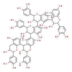 ChemSpider 2D Image | 2,2',2'',2''',2''''-Pentakis(3,4-dihydroxyphenyl)-3,3',3'',3''',3'''',4,4',4'',4''',4''''-decahydro-2H,2'H,2''H,2'''H,2''''H-4,6':4',8'':4'',6''':4''',8''''-quinquechromene-3,3',3'',3''',3'''',5,5',5'
',5''',5'''',7,7',7'',7''',7''''-pentadecol | C75H62O30