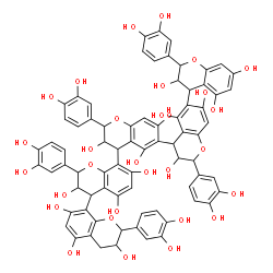 ChemSpider 2D Image | 2,2',2'',2''',2''''-Pentakis(3,4-dihydroxyphenyl)-3,3',3'',3''',3'''',4,4',4'',4''',4''''-decahydro-2H,2'H,2''H,2'''H,2''''H-4,6':4',6'':4'',8''':4''',8''''-quinquechromene-3,3',3'',3''',3'''',5,5',5'
',5''',5'''',7,7',7'',7''',7''''-pentadecol | C75H62O30