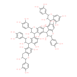 ChemSpider 2D Image | 2,2',2'',2''',2''''-Pentakis(3,4-dihydroxyphenyl)-3,3',3'',3''',3'''',4,4',4'',4''',4''''-decahydro-2H,2'H,2''H,2'''H,2''''H-4,6':4',6'':4'',8''':4''',6''''-quinquechromene-3,3',3'',3''',3'''',5,5',5'
',5''',5'''',7,7',7'',7''',7''''-pentadecol | C75H62O30