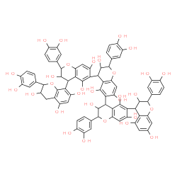 ChemSpider 2D Image | 2,2',2'',2''',2''''-Pentakis(3,4-dihydroxyphenyl)-3,3',3'',3''',3'''',4,4',4'',4''',4''''-decahydro-2H,2'H,2''H,2'''H,2''''H-4,6':4',6'':4'',6''':4''',8''''-quinquechromene-3,3',3'',3''',3'''',5,5',5'
',5''',5'''',7,7',7'',7''',7''''-pentadecol | C75H62O30