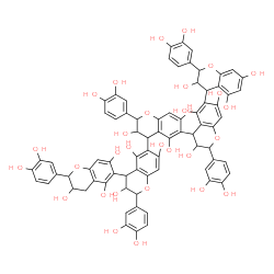 ChemSpider 2D Image | 2,2',2'',2''',2''''-Pentakis(3,4-dihydroxyphenyl)-3,3',3'',3''',3'''',4,4',4'',4''',4''''-decahydro-2H,2'H,2''H,2'''H,2''''H-4,6':4',6'':4'',6''':4''',6''''-quinquechromene-3,3',3'',3''',3'''',5,5',5'
',5''',5'''',7,7',7'',7''',7''''-pentadecol | C75H62O30
