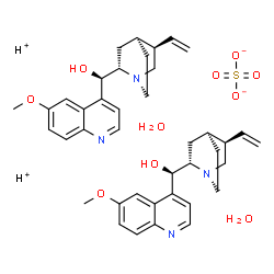 ChemSpider 2D Image | Hydrogen sulfate (8alpha,9R)-6'-methoxycinchonan-9-ol hydrate (2:1:2:2) | C40H54N4O10S