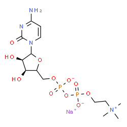 ChemSpider 2D Image | Citicoline Sodium | C14H25N4NaO11P2