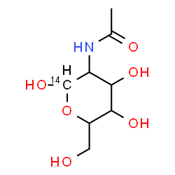 ChemSpider 2D Image | 2-Acetamido-2-deoxy(1-~14~C)hexopyranose | C714CH15NO6