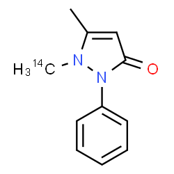 ChemSpider 2D Image | 5-Methyl-1-(~14~C)methyl-2-phenyl-1,2-dihydro-3H-pyrazol-3-one | C1014CH12N2O