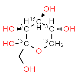 ChemSpider 2D Image | D-(2,3,4,5,6-~13~C_5_)Fructopyranose | C13C5H12O6
