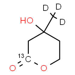 ChemSpider 2D Image | 4-Hydroxy-4-(~2~H_3_)methyl(2-~13~C)tetrahydro-2H-pyran-2-one | C513CH7D3O3