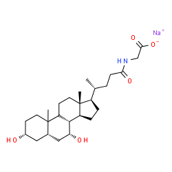 ChemSpider 2D Image | Sodium {[(3alpha,5beta,7alpha,9xi,10xi)-3,7-dihydroxy-24-oxocholan-24-yl]amino}acetate | C26H42NNaO5