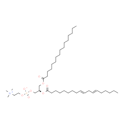 ChemSpider 2D Image | (2R)-2-[(9E,12E)-9,12-Octadecadienoyloxy]-3-(palmitoyloxy)propyl 2-(trimethylammonio)ethyl phosphate | C42H80NO8P
