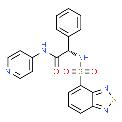 ChemSpider 2D Image | (2S)-2-[(2,1,3-BENZOTHIADIAZOL-4-YLSULFONYL)AMINO]-2-PHENYL-N-PYRIDIN-4-YLACETAMIDE | C19H15N5O3S2