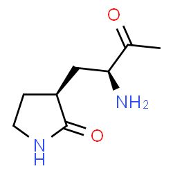 ChemSpider 2D Image | (3S)-3-[(2S)-2-Amino-3-oxobutyl]-2-pyrrolidinone | C8H14N2O2