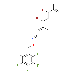 ChemSpider 2D Image | (1E,2E)-4,6-Dibromo-3,7-dimethyl-N-[(pentafluorobenzyl)oxy]-2,7-octadien-1-imine | C17H16Br2F5NO