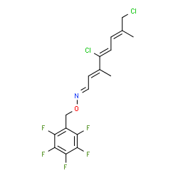 ChemSpider 2D Image | (1E,2E,4Z,6E)-4,8-Dichloro-3,7-dimethyl-N-[(pentafluorobenzyl)oxy]-2,4,6-octatrien-1-imine | C17H14Cl2F5NO