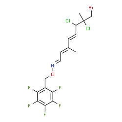 ChemSpider 2D Image | (1E,2E,4E)-8-Bromo-6,7-dichloro-3,7-dimethyl-N-[(pentafluorobenzyl)oxy]-2,4-octadien-1-imine | C17H15BrCl2F5NO