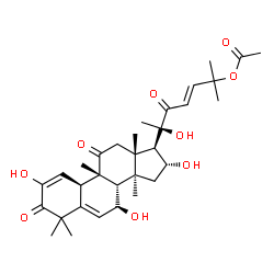 ChemSpider 2D Image | (4R,7S,9beta,16alpha,23E)-2,7,16,20-Tetrahydroxy-9,10,14-trimethyl-1,11,22-trioxo-4,9-cyclo-9,10-secocholesta-2,5,23-trien-25-yl acetate | C32H44O9