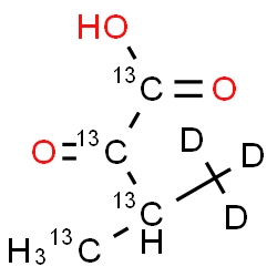 ChemSpider 2D Image | 3-(~13~C)Methyl-2-oxo(1,2,3-~13~C_3_,4,4,4-~2~H_3_)butanoic acid | C13C4H5D3O3