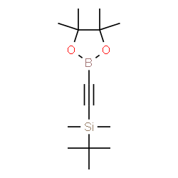 ChemSpider 2D Image | 2-((tert-Butyldimethylsilanyl)ethynyl)-4,4,5,5-tetramethyl-(1,3,2)dioxaborolane | C14H27BO2Si