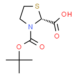ChemSpider 2D Image | N-Boc-(R)-thiazolidine-2-carboxylic acid | C9H15NO4S