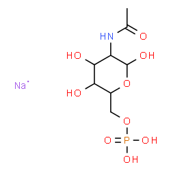 ChemSpider 2D Image | Hexopyranose, 2-(acetylamino)-2-deoxy-, 6-(dihydrogen phosphate), sodium salt (1:1) | C8H16NNaO9P