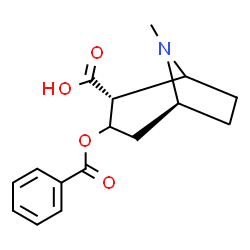 ChemSpider 2D Image | (2R,5S)-3-(Benzoyloxy)-8-methyl-8-azabicyclo[3.2.1]octane-2-carboxylic acid | C16H19NO4