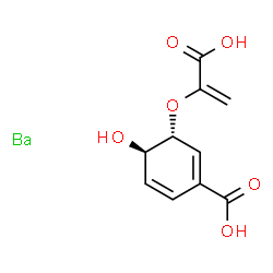 ChemSpider 2D Image | (3R,4R)-3-[(1-Carboxyvinyl)oxy]-4-hydroxy-1,5-cyclohexadiene-1-carboxylic acid - barium (1:1) | C10H10BaO6