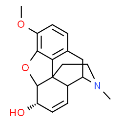 ChemSpider 2D Image | (6alpha)-3-Methoxy-17-methyl-7,8-didehydro-4,5-epoxymorphinan-6-ol | C18H21NO3