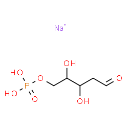 ChemSpider 2D Image | Pentose, 2-deoxy-, 5-(dihydrogen phosphate), sodium salt (1:1) | C5H11NaO7P