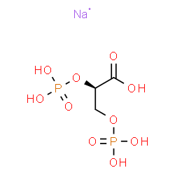 ChemSpider 2D Image | Propanoic acid, 2,3-bis(phosphonooxy)-, sodium salt, (2R)- (1:1) | C3H8NaO10P2