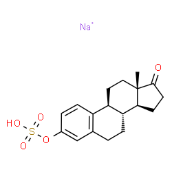 ChemSpider 2D Image | Estra-1,3,5(10)-trien-17-one, 3-(sulfooxy)-, sodium salt (1:1) | C18H22NaO5S