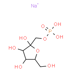 ChemSpider 2D Image | 2-Hexulofuranose, 1-(dihydrogen phosphate), sodium salt (1:1) | C6H13NaO9P