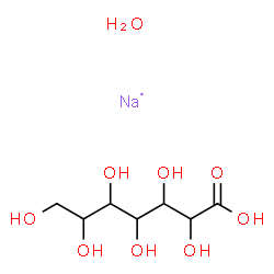 ChemSpider 2D Image | Heptonic acid, sodium salt, hydrate (1:1:1) | C7H16NaO9