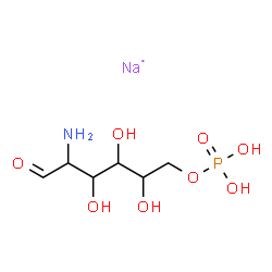 ChemSpider 2D Image | Hexose, 2-amino-2-deoxy-, 6-(dihydrogen phosphate), sodium salt (1:1) | C6H14NNaO8P