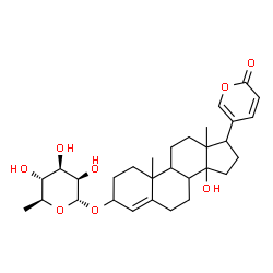 ChemSpider 2D Image | 3-[(6-Deoxy-alpha-L-mannopyranosyl)oxy]-14-hydroxybufa-4,20,22-trienolide | C30H42O8