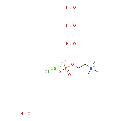 ChemSpider 2D Image | Calcium chloride 2-(trimethylammonio)ethyl phosphate hydrate (1:1:1:4) | C5H21CaClNO8P