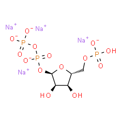 ChemSpider 2D Image | alpha-D-Ribofuranose, 1-O-[hydroxy(phosphonooxy)phosphinyl]-, 5-(dihydrogen phosphate), sodium salt (1:4) | C5H9Na4O14P3