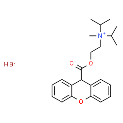 ChemSpider 2D Image | 2-Propanaminium, N-methyl-N-(1-methylethyl)-N-[2-[(9H-xanthen-9-ylcarbonyl)oxy]ethyl]-, hydrobromide (1:1) | C23H31BrNO3