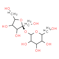 ChemSpider 2D Image | (2S)-(1,6-~14~C_2_)Hex-2-ulofuranosyl (6-~14~C)hexopyranoside | C914C3H22O11