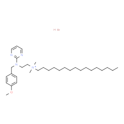 ChemSpider 2D Image | 1-Hexadecanaminium, N-[2-[[(4-methoxyphenyl)methyl]-2-pyrimidinylamino]ethyl]-N,N-dimethyl-, hydrobromide (1:1) | C32H56BrN4O