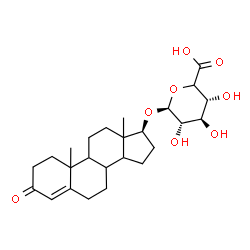 ChemSpider 2D Image | (17beta)-3-Oxoandrost-4-en-17-yl (5xi)-beta-L-xylo-hexopyranosiduronic acid | C25H36O8