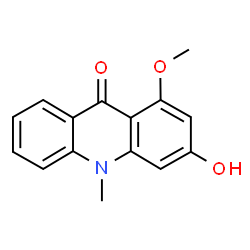 ChemSpider 2D Image | 3-Hydroxy-1-methoxy-10-methyl-9(10H)-acridinone | C15H13NO3