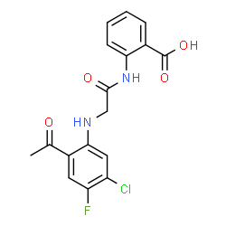 ChemSpider 2D Image | 2-{[N-(2-Acetyl-5-chloro-4-fluorophenyl)glycyl]amino}benzoic acid | C17H14ClFN2O4