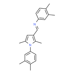 ChemSpider 2D Image | (E)-N-(3,4-Dimethylphenyl)-1-[1-(3,4-dimethylphenyl)-2,5-dimethyl-1H-pyrrol-3-yl]methanimine | C23H26N2