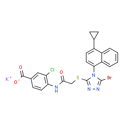 ChemSpider 2D Image | RDEA-806 | C24H17BrClKN4O3S